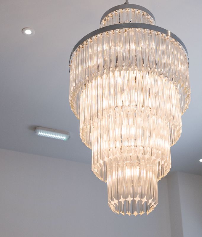 photo of a glass chandelier